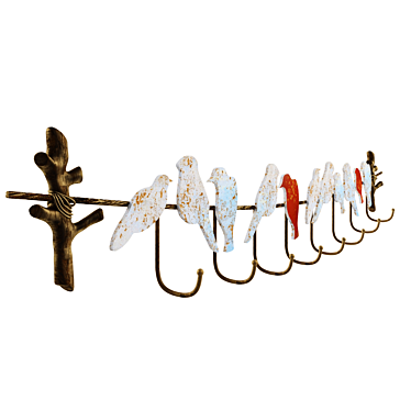 Whimsical Bird Coat Rack 3D model image 1 