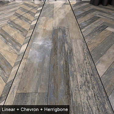 Luxury Parquet Floor Set: Linear, Herringbone, Chevron | 10 Textures 3D model image 1 