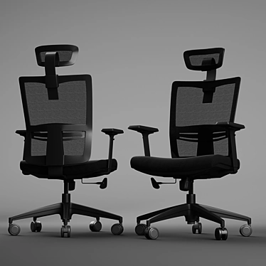 Elevate Your Office with CH-133 Wiz High Black 3D model image 1 