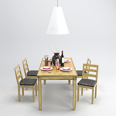 Elegant 2015 Dining Set 3D model image 1 