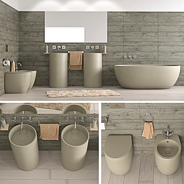 Esedra Bull Collection: Stylish & Spacious Bathroom 3D model image 1 