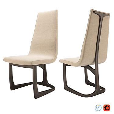 Vladimir Kagan Tee Back Chair: Sleek & Stylish Dining Seating 3D model image 1 