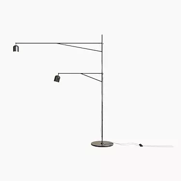 Sleek Steel Floor Lamp 3D model image 1 