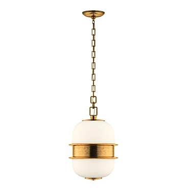 Vintage Nickel Pendant Ceiling Light 3D model image 1 