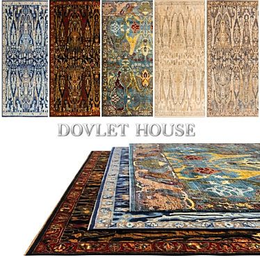 DOVLET HOUSE 5-Piece Carpet Set (Part 294) 3D model image 1 