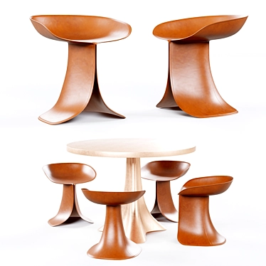 Xavier Lust Floral Stool & Source Table 3D model image 1 