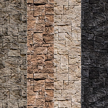 Modern Stone Walls Vray Material 3D model image 1 