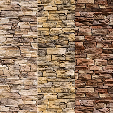 Modern Stone Walls - Vray Material Set 4 3D model image 1 