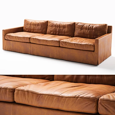 Luxurious Leather Arflex Cousy Sofa 3D model image 1 