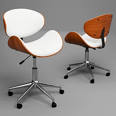 Malmo Black Wood Office Chair 3D model image 1 