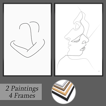 Elegant Wall Art Set 3D model image 1 