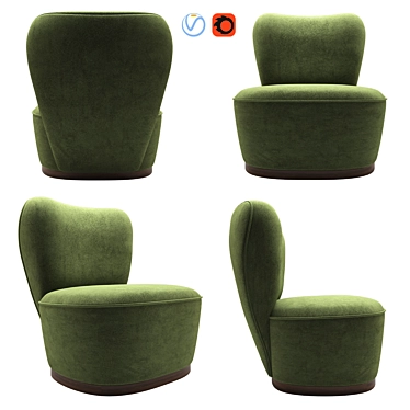 Vladimir Kagan Fire Side Chair: Sleek and Stylish Design 3D model image 1 