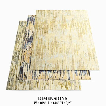 Fayette Strie Rugs: Beige, Blue, Tawny 3D model image 1 