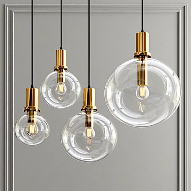 Stylish Penball Pendant Lights 3D model image 1 