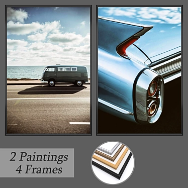 Dynamic Duo: Set of 2 Wall Paintings 3D model image 1 