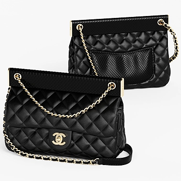 Chanel Flap Bag: Lambskin & Python 3D model image 1 