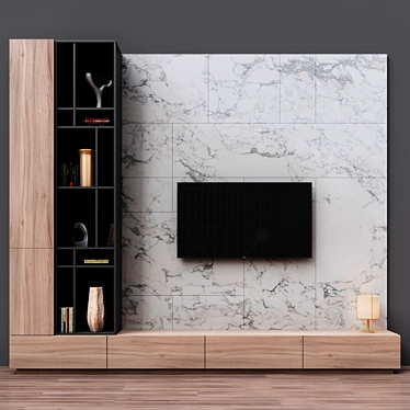 Spacious Cabinet Décor: W 3500 x H 3000 x D 350 mm 3D model image 1 