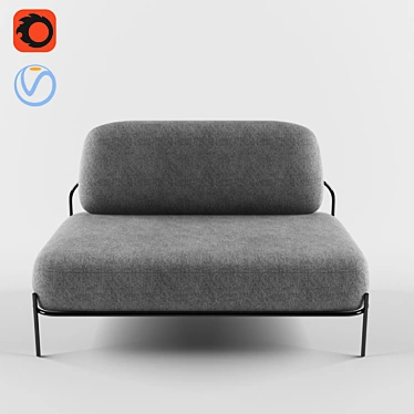 Modern Steel-Legged Pawai Sofa 3D model image 1 