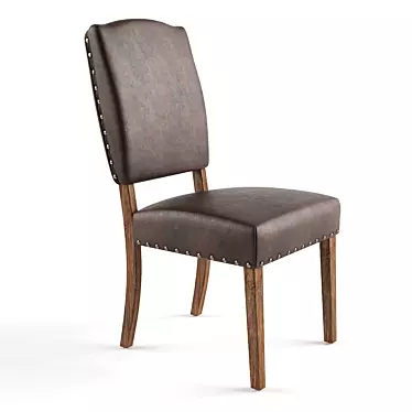 Elegant Pompon Upholstered Dining Chair 3D model image 1 