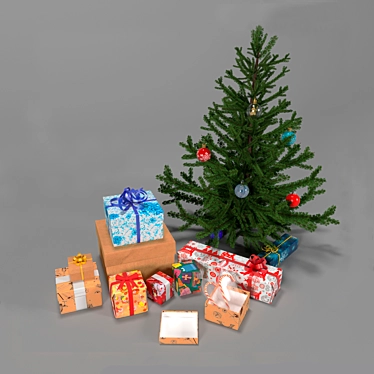 Title: Festive Christmas Gift Set 3D model image 1 