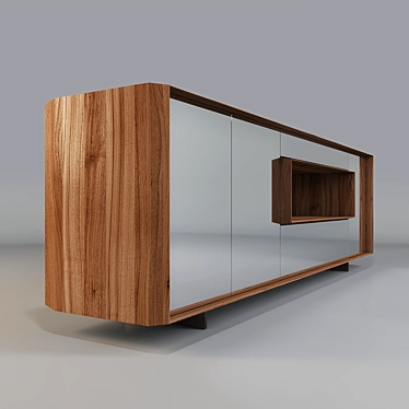 Elegant Canaletta Walnut Sideboard 3D model image 1 