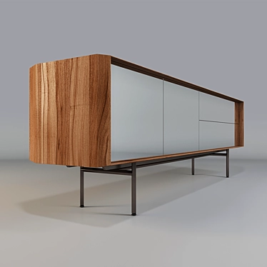 Elegant Canaletta Walnut Sideboard 3D model image 1 