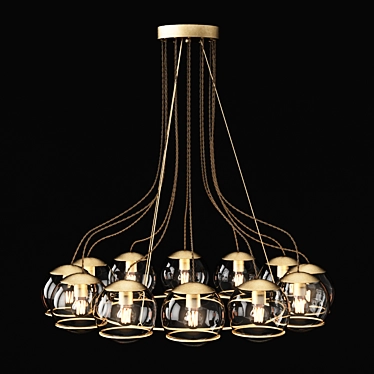 Sleek Orbit Chandelier - 36" Diameter 3D model image 1 