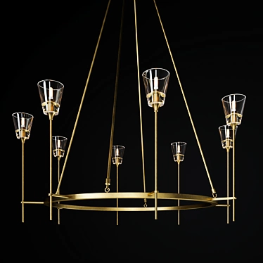 Elegant Glass Torch Chandelier 3D model image 1 