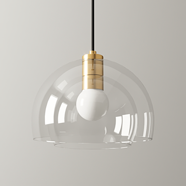 Bella Clear Double Glass Pendant 3D model image 1 