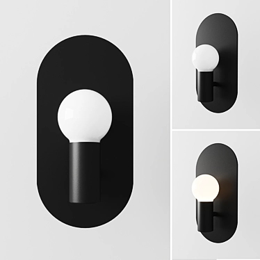 Elegant Matte Black Wall Sconce 3D model image 1 