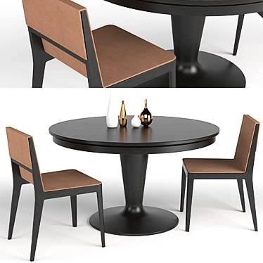 Elegant Dining Set: Unwrap UVW 3D model image 1 