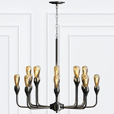 Elegant ELK Chandelier 3D model image 1 