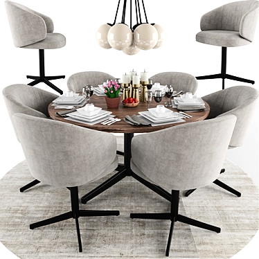 Modern Bice Dining Set 3D model image 1 