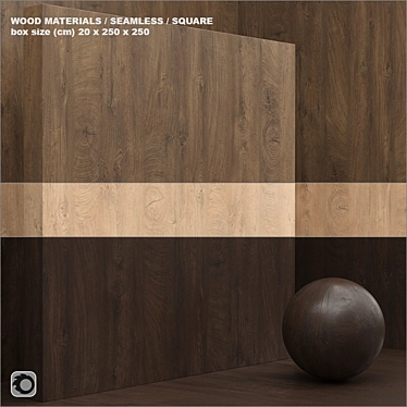 Title: Seamless Wood Veneer Box Set 3D model image 1 