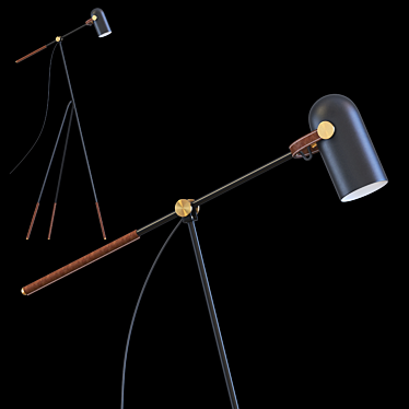 Sleek Bullet Floor Lamp 3D model image 1 