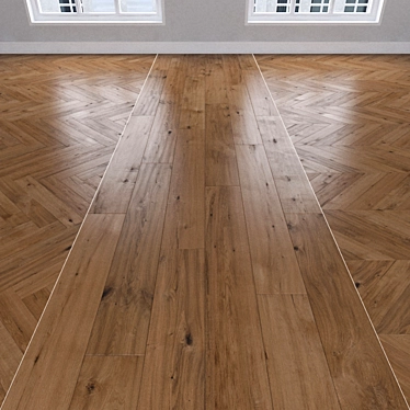 Bronze Oak Parquet: Herringbone, Linear & Chevron 3D model image 1 