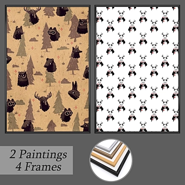 Modern Wall Art Set No. 557 3D model image 1 