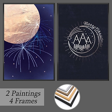 Mixed Frame Wall Painting Set 3D model image 1 