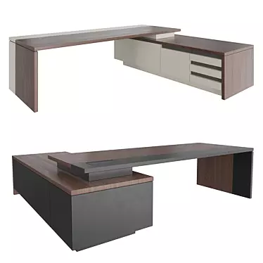 KEFA Office Desk: Sleek, Spacious, Stylish! 3D model image 1 