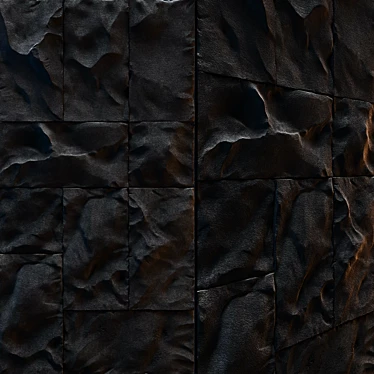 Midnight Obsidian Stone Wall 3D model image 1 