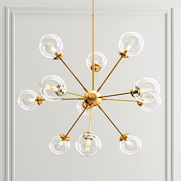 Modern Geometric Sputnik Chandelier 3D model image 1 