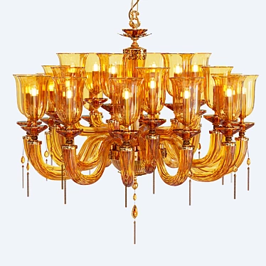 Julienne Amber Glass Chandelier - Euroluce 3D model image 1 