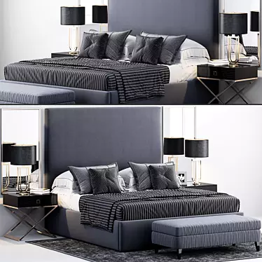 Luxury Sullivan Upholstered Bed 3D model image 1 