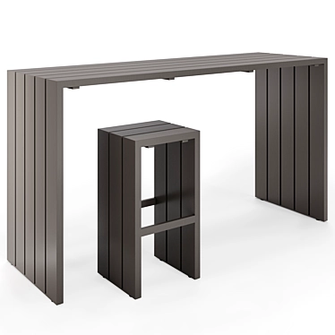 Sleek Samos Bar Table Set 3D model image 1 