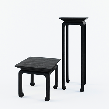 Contemporary Teon Console Set 3D model image 1 