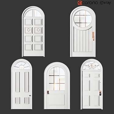 Elegant White Door: Russian Translation Available 3D model image 1 