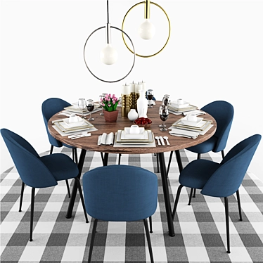 Title: Turbocharged Laforma Mystere Dining Set 3D model image 1 