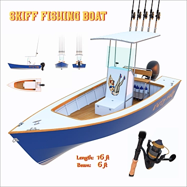 Versatile Skiff Fishing Boat 3D model image 1 