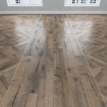 Oak Parquet: Herringbone, Linear & Chevron 3D model image 1 