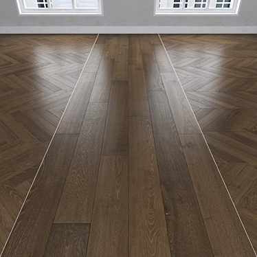 Earthy Oak Parquet: Herringbone, Linear, Chevron 3D model image 1 